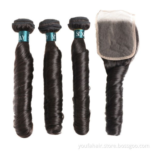 Youfa 130% Density 2x6 4x4 8x8 Double Loose Wave Swiss Lace Closure Cuticle Aligned Egg Wave Mink Brazilian Human Hair Closures